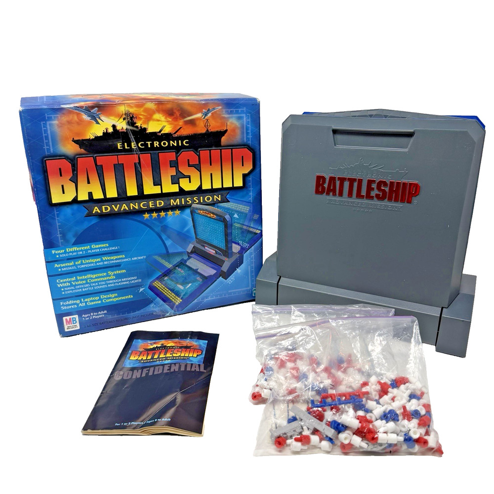 Vintage Electronic Battleship Advanced Mission Milton Bradley 2000 Tested Read